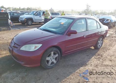 2004 Honda Civic Ex из США, поврежденный, VIN 2HGES26724H615314